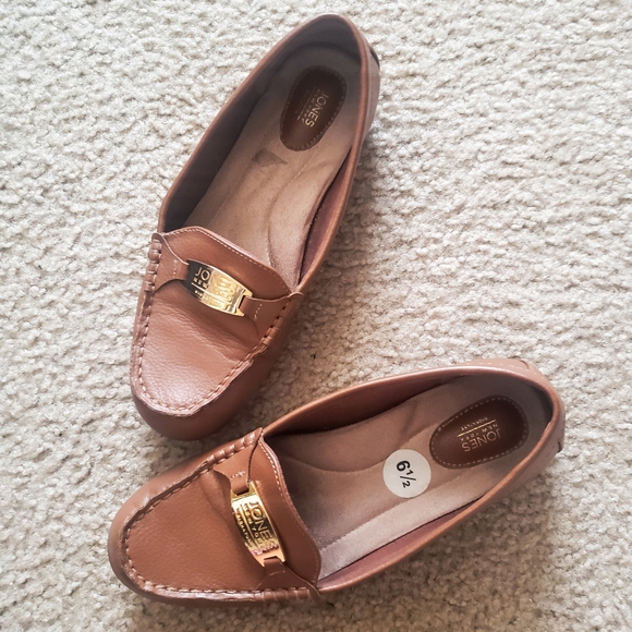 Jones New York Shoes - Jones New York Brown and Gold Loafers